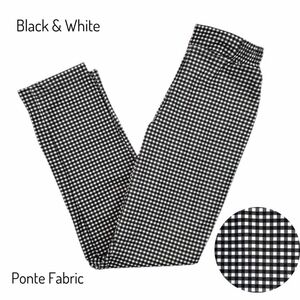 LuLaRoe Lena Pants Black White Gingham Medium NWT